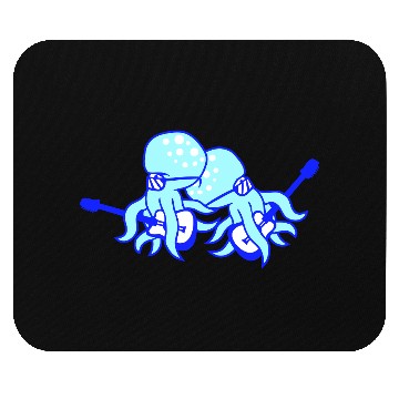 Discover Two Cool Octopus Kraken Squid Guitar 2 Band Team Mouse Pads