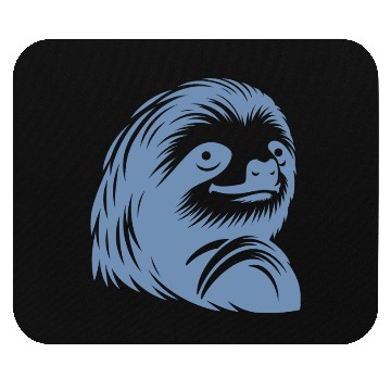 Discover Thoughtful sloth face portrait silhouette Mouse Pads