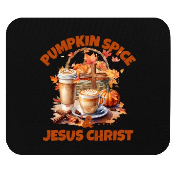 Discover Pumpkin Spice And Jesus Christ Mouse Pads