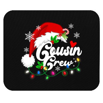 Discover cousin crew Santa Claus Hat Christmas lights Mouse Pads