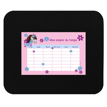 Discover Timetable for Kids - Pony Flowers pink - French Mouse Pads