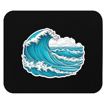 Discover Serene Blue Ocean Waves Mouse Pads
