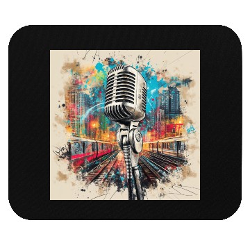 Discover NYC Microphone AT Subway Mouse Pads