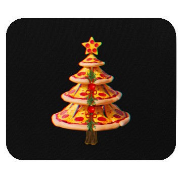 Discover Pepperoni Pizza Christmas tree Mouse Pads