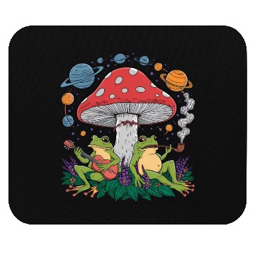 Discover Galactic Frogs and Mushroom Haven Mouse Pads