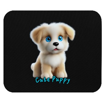 Discover Adorable Blue-Eyed Puppy Mouse Pads