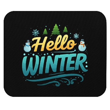 Discover Hello Winter typography vector illustration Mouse Pads