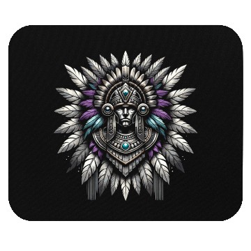 Discover Aztec Warrior Mask with Tribal Art and Ancient Mouse Pads