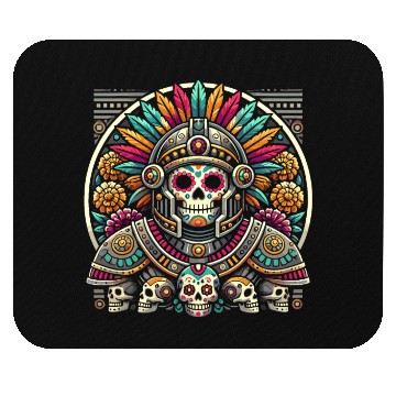 Discover Aztec Warrior Mask with Tribal Art and Ancient Mouse Pads