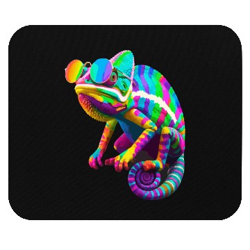Discover Colorful Chameleon with Sunglasses Mouse Pads