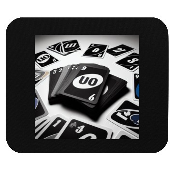 Discover Black Uno Cards Mouse Pads
