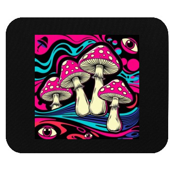 Discover Psychedelic Shrooms: Neon Fungi Fantasy Mouse Pads