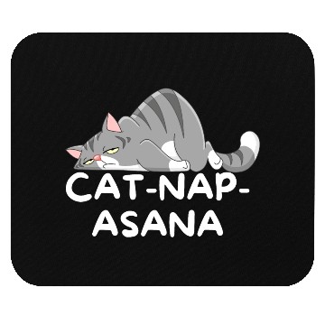 Discover Funny Cat-Nap-Asana sleeping yoga Mouse Pads