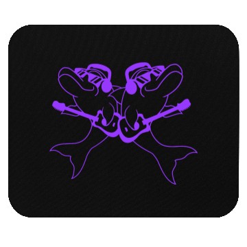 Discover 2 Dolphins Two Friends Playing Guitar Band Team Mouse Pads