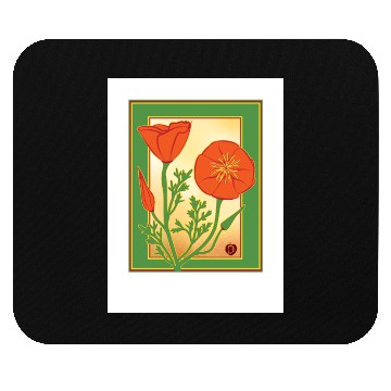 Discover California Poppies illustration poster Mouse Pads