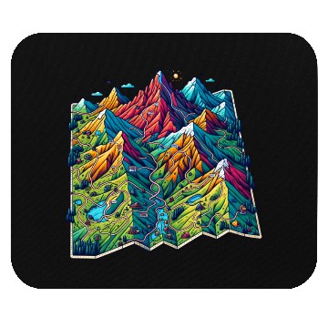 Discover Mountain Adventure Map, Adventure Apparel Mouse Pads