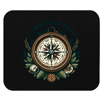 Discover Trail Compass, Mountain Hiking Design Mouse Pads