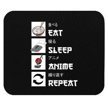 Discover Eat sleep anime repeat manga Mouse Pads