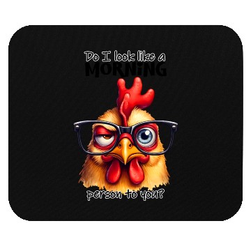 Discover Grumpy Chicken: Not a Morning Person Vibes Mouse Pads