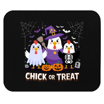 Discover Chick or Treat Halloween Fun with Ghost, Witch, Mouse Pads