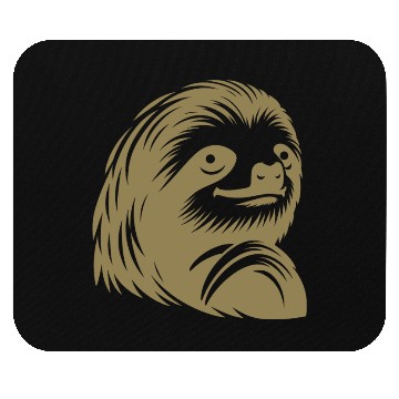 Discover Thoughtful sloth face portrait silhouette Mouse Pads