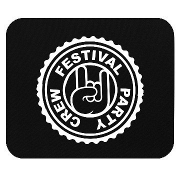 Discover Festival party crew round stamp metal hand gesture Mouse Pads