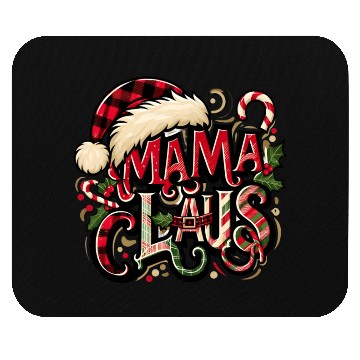 Discover Festive 'Mama Claus' Christmas Mouse Pads with Plaid