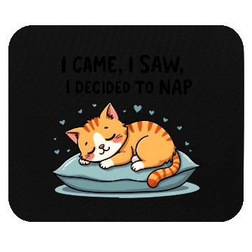 Discover Cute Cat Nap Lover Funny Sleepy Naptime Humor Mouse Pads