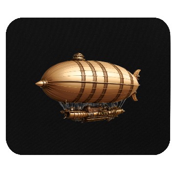 Discover A large steampunk-style airship with bronze metal Mouse Pads