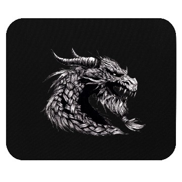 Discover Mythical Dragon Head Illustration Mouse Pads