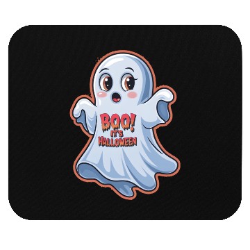 Discover Scared Little Ghost Mouse Pads