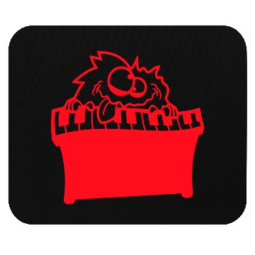Discover Funny Hairy Alien Monster Playing Keyboard Music Mouse Pads