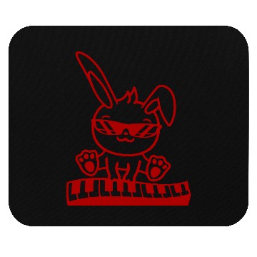 Discover Funny Rabbit Easter Bunny Playing Keyboard Music Mouse Pads