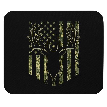 Discover Camouflage USA Flag Deer Hunting Camo Mouse Pads
