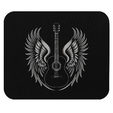 Discover Electric Guitar with Wings Rock and Roll Music Mouse Pads