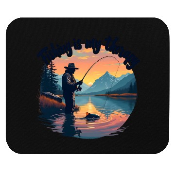 Discover Fishing is my therapy Mouse Pads