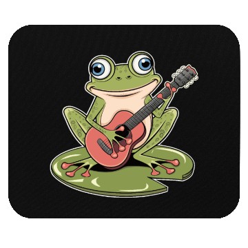 Discover Frog Playing Guitar On Lily Pad Mouse Pads