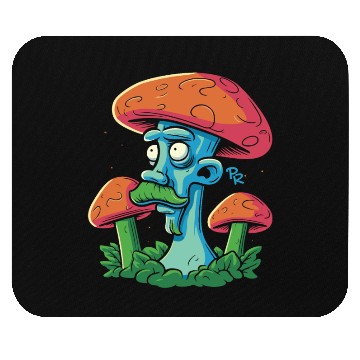 Discover Mushroom Moustache Man – Trippy Fungi Art Mouse Pads