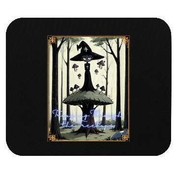 Discover Tripping Through the Tree Tips Psychedelic Witch Mouse Pads