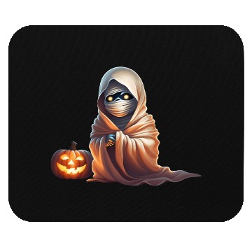 Discover Little Mummy Sitting with Pumpkin Mouse Pads