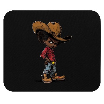 Discover Lil Black Cowboy Mouse Pads