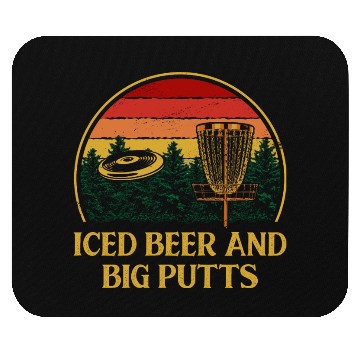 Discover Iced Beer and Big Putts Disc Golf Beer Lover Golfe Mouse Pads