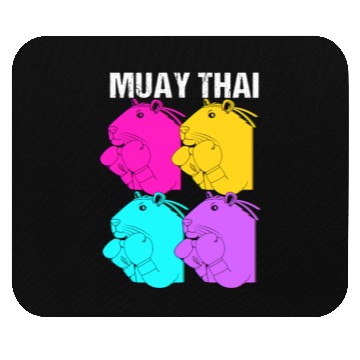 Discover MMA Kickboxing Retro 80s Capybara Doing Muay Thai Mouse Pads