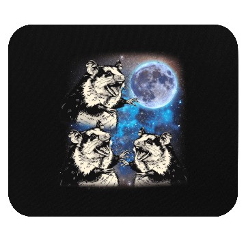 Discover Three Possum Moon Cursed Meme 3 Howling Possum Mouse Pads