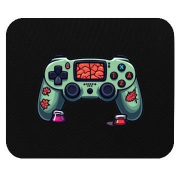 Discover Zombie Brain-Themed Green Controller Mouse Pads