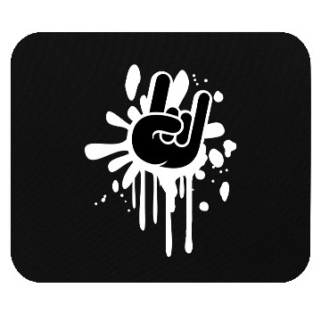 Discover Heavy metal graffiti drop horn finger hand gesture Mouse Pads