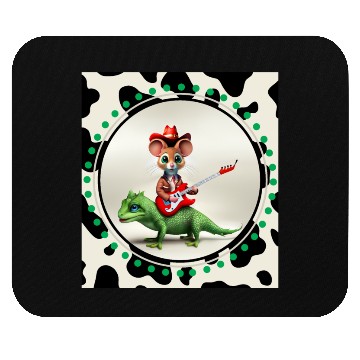 Discover Mouse on Lizard Playing Guitar Mouse Pads