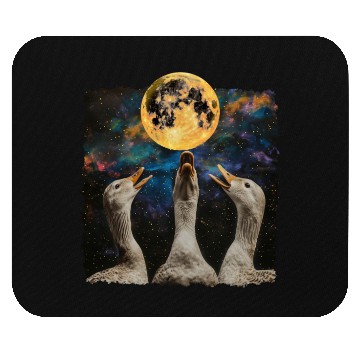 Discover Ducks Farm Animal Farmer Howling Moon Mouse Pads
