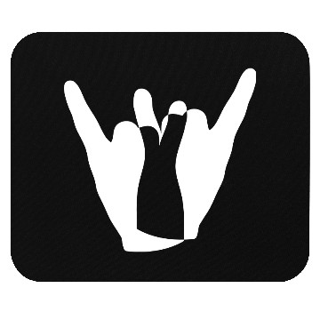 Discover Two heavy metal hard rock horn finger hand gesture Mouse Pads