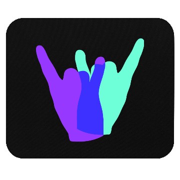 Discover Two heavy metal hard rock horn finger hand gesture Mouse Pads